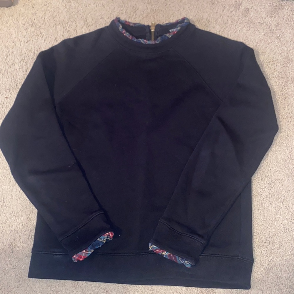 J. Crew plaid ruffle trim sweatshirt